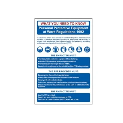 Image of Spectrum Industrial Safety Poster Personal Protective Equipment RPVC (400 x 600mm)
