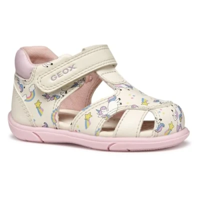 Image of Geox Baby B Sandal ZAPITO Girl, Ivory/Pink, 4.5 UK Child
