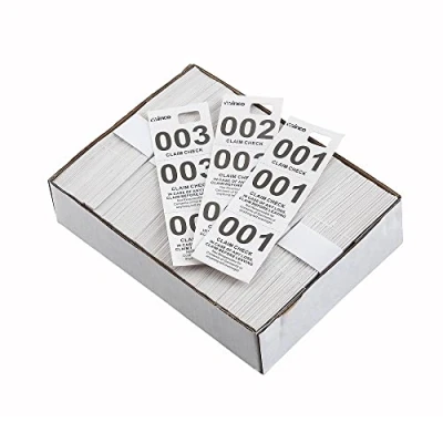 Image of Winco Coat Checks, White, 500 Per Box, Medium
