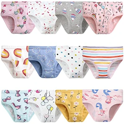 Image of Adorel Girls&#039; Underwear Toddler knickers Pants Briefs Cotton Pack of 12 Balloon 3 4 Years (Manufacturer Size: 110)