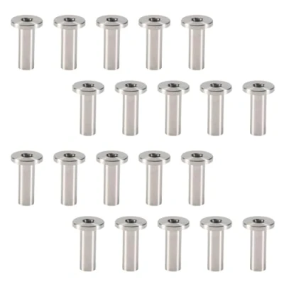 Image of SweetSerenade 20Pcs Stainless Steel Protector Sleeves Protective Grommet Kit for 1/8inch Wire Rope Cable Railing, DIY Balustrade T316 Marine Grade