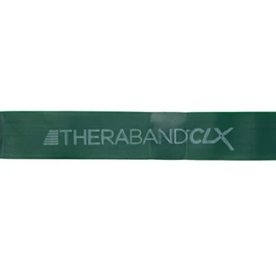 Image of TheraBand CLX Latex Free Resistance Band, Pilates, Home Gym, HIIT, Physical Therapy, Rehab &amp; Fitness Equipment, 2.5 Metre, Green, Heavy Intermediate Level 1