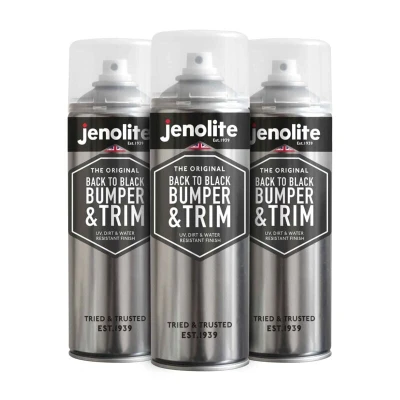 Image of JENOLITE Back To Black Bumper &amp; Trim RESTORES PROTECTS Ideal For Bumpers, and Rubber 3 x 500 ml