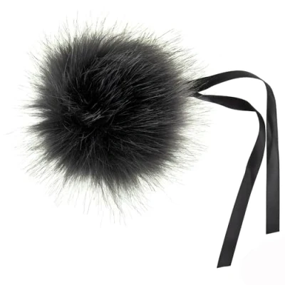 Image of Two Tone Grey Giant 11cm Faux Fur Pom Gift Wrap, Home Decor &amp; Crafts