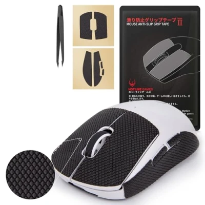 Image of Hotline Games Mouse Anti Slip Grip Tape for Logitech G Pro X Superlight Wireless Gaming Mouse,Sweat Resistant,Durable,Pre Cut to Fit,Self Adhesive Design,Easy Apply,Professional Mice Upgrade Kit