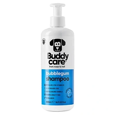Image of Bubblegum Dog Shampoo by Buddycare Deep Cleansing for Dogs Scented With Aloe Vera and Pro Vitamin B5 (500ml)