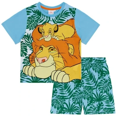 Image of Disney Lion King Simba &amp; Mufasa Short Pyjama Set 2 3 years