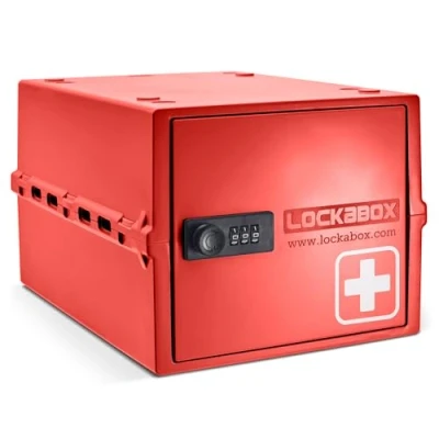 Image of Lockabox One™ Medi Red Premium Lockable Medicine Box 10 Litre Lightweight &amp; Hygienic Lock BPA Safe