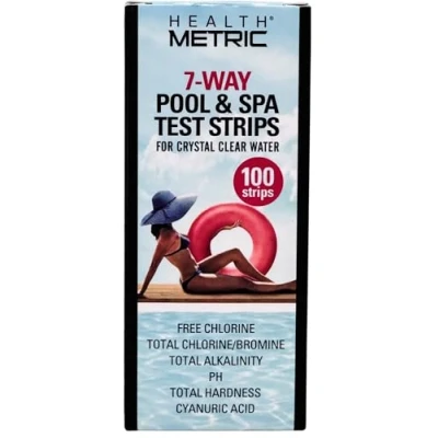 Image of UKDD® Hot Tub, Pool and Spa Test Strips 7 way Measures Chlorine, PH Total Alkalinit (pack of 100 Strips) for crystal clear water