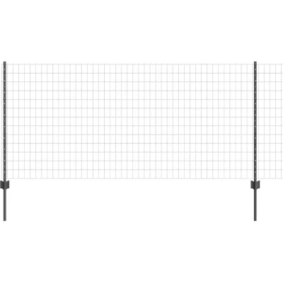 Image of vidaXL Euro Fence with 22 U Posts Grey 1x25 m Steel