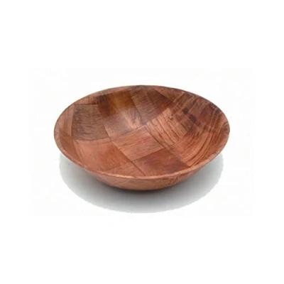 Image of Genware GC110 Woven Wood Bowls, 8&quot; Diameter