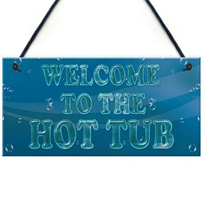Image of RED OCEAN Nautical Theme Hot Tub Sign Welcome Garden Shed Summer House Plaque