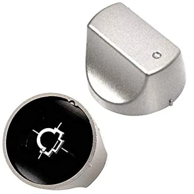 Image of SPARES2GO Hot Ari ix Control Switch Knobs compatible with Hotpoint Oven Cooker Hob (Silver, Pack of 2)
