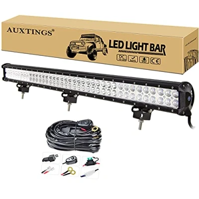 Image of AUXTINGS 36 inch 234W LED Light Bar Spot Flood Combo Beam Offroad Work With Wiring Harness Kit for Off road Vehicles 4x4 Atvs Utvs,DC 12V 24V