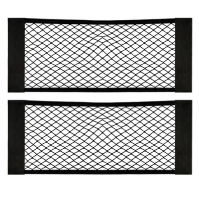 Image of Black Magic Adhesive Mesh Cargo Net Elastic String Pouch, Car Back Rear Trunk Seat for Car/Truck/Trunk(2 Pack) 23.6 X 10in(60 25cm)