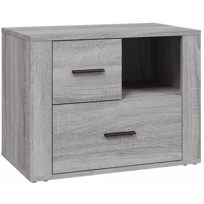 Image of vidaXL Bedside Cabinet Grey Sonoma 60x36x45 cm Engineered Wood