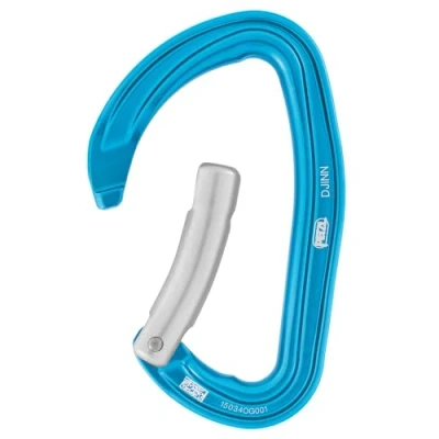 Image of Petzl, Djinn, Robust Carabiner For Climbing In Cliff, Blu, Leva Curva, Unisex Adult