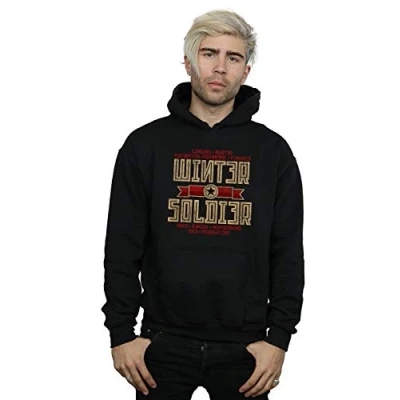 Image of Marvel Men&#039;s Winter Soldier Trigger Badge Hoodie Black Large