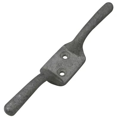 Image of Secure Fix Direct Black or Galvanised Cleat Hook 3&quot; 6&quot; (Washing Line Blind Cord Tie Back Trailer Rope) (Galvanised, 6&quot;)