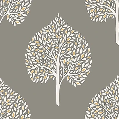 Image of Fine Decor Annabelle FD41929 Quality Paper,Easy to Hang, tree design wallpaper Finish (Grey)