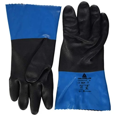 Image of Delta Plus VV836BL11 PVC/Nitrile on Polyamide Strap Glove, Coating, 30 cm, Blue, 11