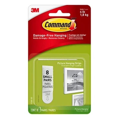 Image of Command 17205 3M17205 Picture Hang Strips 8 Small, White, Pairs