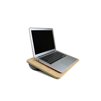 Image of PEPE Laptop Stand for Bed and Sofa, Bamboo Lap Tray, Soft Tray with Cushion, Lapdesk Laptop, Cushion Lap, Padded Wood