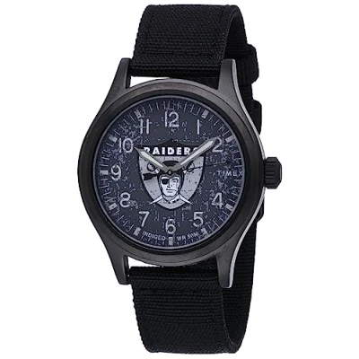 Image of Timex Tribute Men&#039;s NFL Scout 40mm Quartz Fabric Strap, Las Vegas Raiders