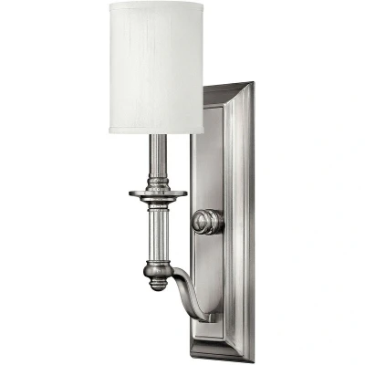Image of Sussex 1 Light Wall Brushed Nickel Glass Shade, E14