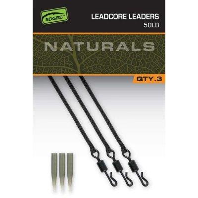 Image of Fox Naturals Leadcore Leaders 75cm (50lb) (3 pieces) Carp rig