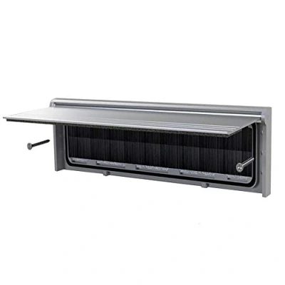 Image of Letter Box Cover with Brush &amp; Flap for Internal OR External Use Silver Finish