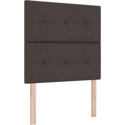 Image of Box Spring Bed with Mattress Dark Brown 90x200 cm Fabric Vidaxl