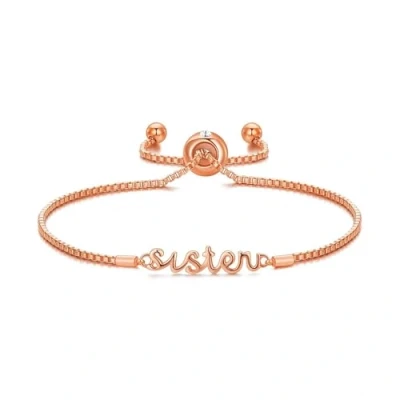 Image of Philip Jones Rose Gold Plated Sister Bracelet Created with Zircondia® Crystals