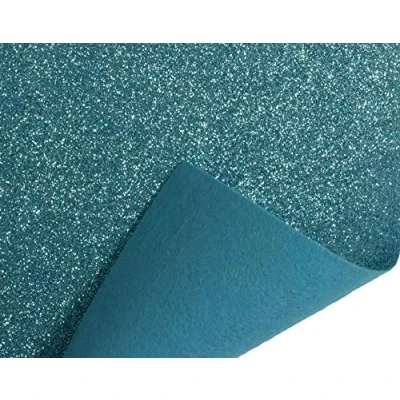 Image of Trimits Glitter Craft Fabric Felt Sheets, Light Blue, 30 x 23cm (10 Pieces)