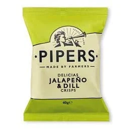 Image of Pipers Crisps Delicias Jalapeno &amp; Dill Taster Pack 8x40g