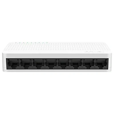 Image of Tenda 8 Port 10/100Mbps Fast Network Switch, SOHO Desktop Switch with IEEE 802.3u/x, Plug and Play, Wall mounting Installation, Energy Saving, Plastic Construction, White(S108)