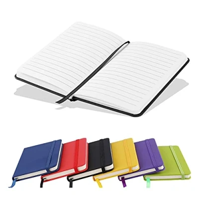 Image of A6 Notebooks, Pocket Notebook Note Pads Small Notebooks Hardback Notepad Journal 160 Pages (80 Sheets) Black