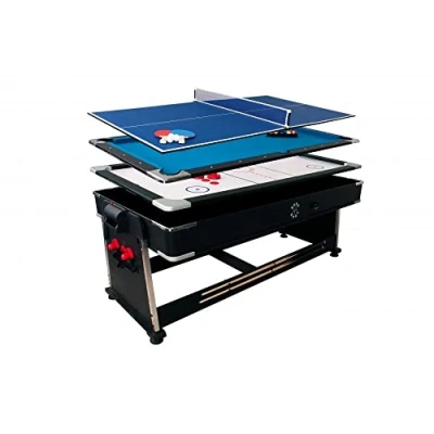 Image of Sure Shot 4 in 1 Multifunctional Games table Pool, Air hockey and Tennis, as well a dining option