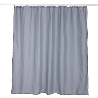 Image of KAV Polyester fabric Shower Mould and Mildew Resistant Curtain 180 x cm (71 71 Inch) Grey + Matching Hooks