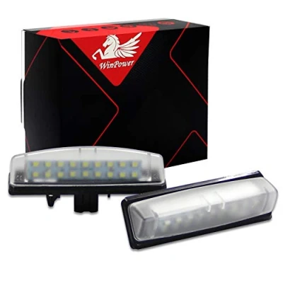 Image of WinPower Error Free 18 SMD LED Number License Plate Light Assembly Cool White Lamps Bulb 6000K, 2 Pieces