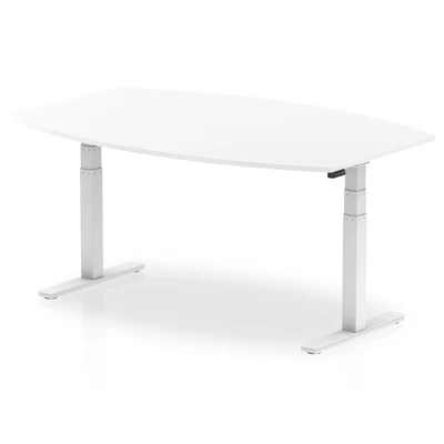 Image of High Gloss 1800mm Writable Boardroom Table White Top Leg
