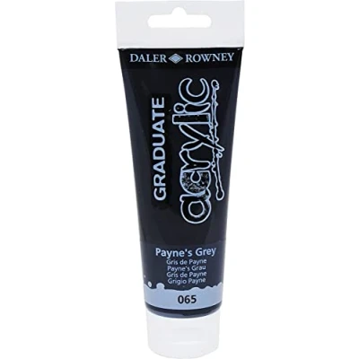 Image of Daler Rowney Graduate Acrylic Paint, Plastic Tube, 4oz 120 ml, Payne&#039;s Grey