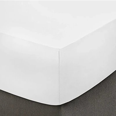 Image of 200 Thread Count Cotton Fitted Sheet 30CM/12 Inch, Single White