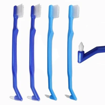Image of V Trim Precision Orthodontic Toothbrush x 4 with Interspace Tufted End for Braces