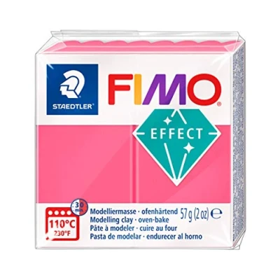 Image of STAEDTLER 8020 204 FIMO Effect Oven Hardening Polymer Modelling Clay Translucent Red (57g)