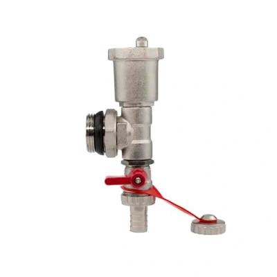 Image of Underfloor Heating Manifold End Auto Air Vent 1&quot; Brass Fitting, Automatic Release Valve for Efficient Heating, Prevents Locks, Compatible with Most Systems