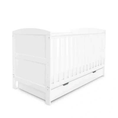 Image of Ickle Bubba Coleby Classic Cot Bed, Under Drawer and Premium Sprung Mattress White