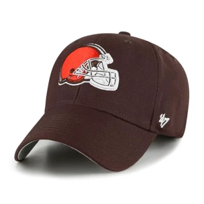 Image of 47 NFL Cleveland Browns MVP Unisex Baseball Cap, Adjustable Hook &amp; Loop Strap, Team Logo, Colour Brown