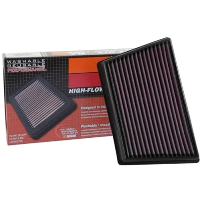 Image of K&amp;N Replacement air filter compatible with Land Rover Discovery Sport 2.0D 2015 /Range Evoque /Jaguar E Pace 2.0 2017 (33 3073), Red