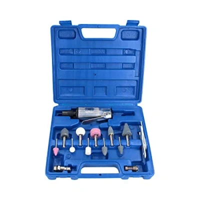 Image of Air Die Grinder Grinding and Accessory Kit with 1/4&quot; 1/8&quot; Collet 15pc Set